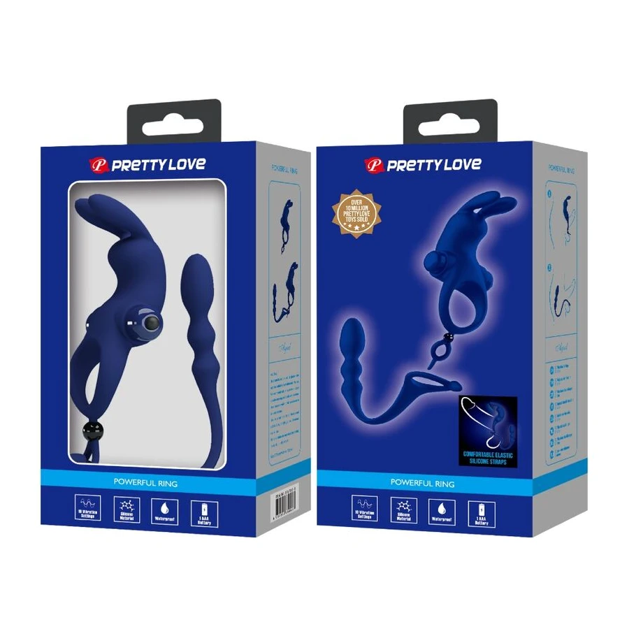 PRETTY LOVE - AYAD RABBIT VIBRATORRING MIT STECKER BLAU